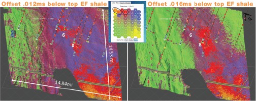 SOM results and geobodies in the Eagle Ford