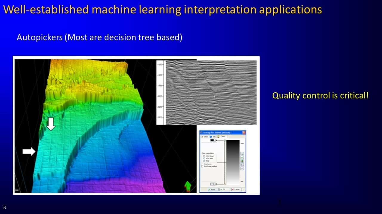 Slide screenshot of machine learning interpretation applications