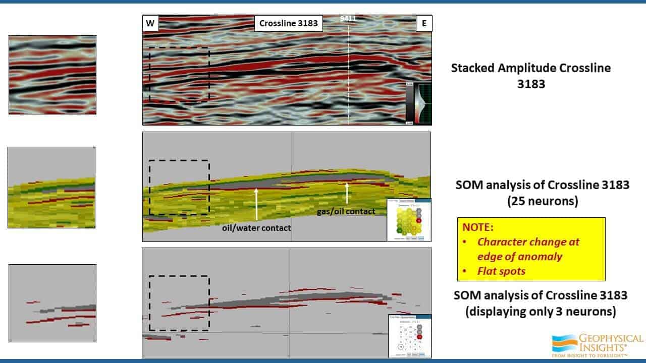 Slide screenshot showing SOM analysis of 3183