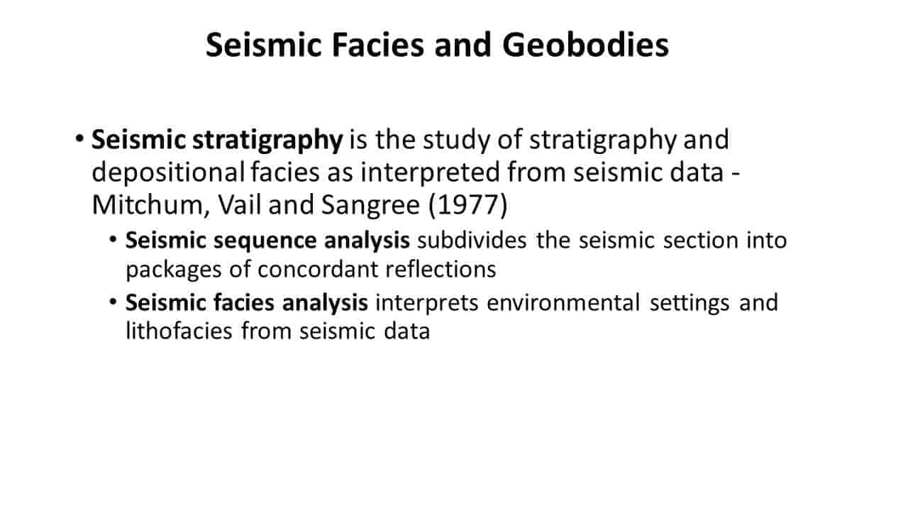 Definitions of seismic stratigraphy