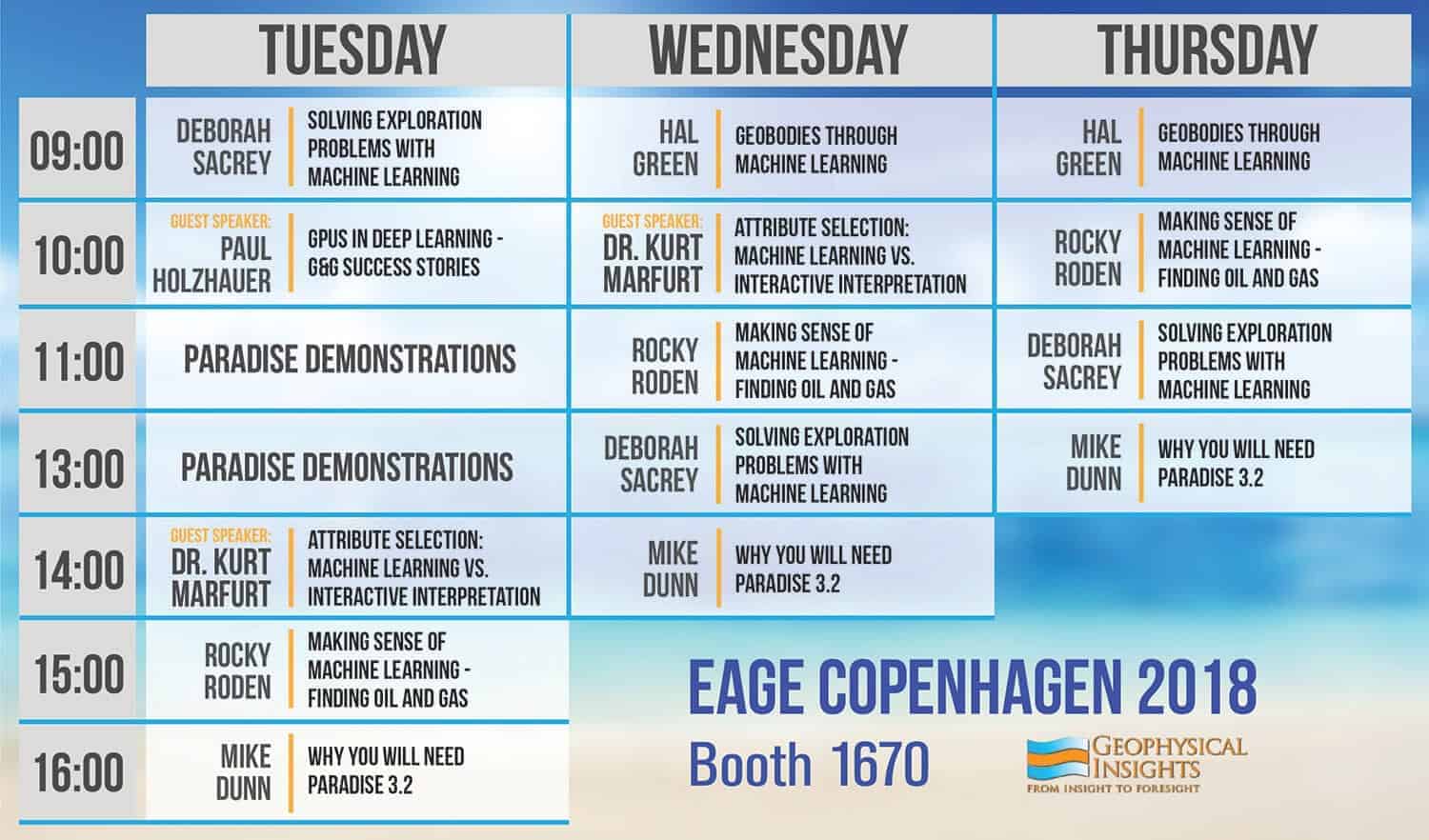 Schedule fr EAGE and geophysical insights 2018