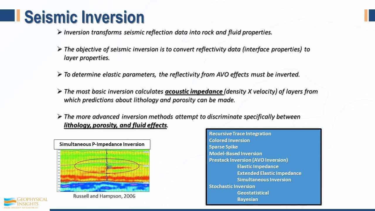 Slide on seismic inversion with P-impedance