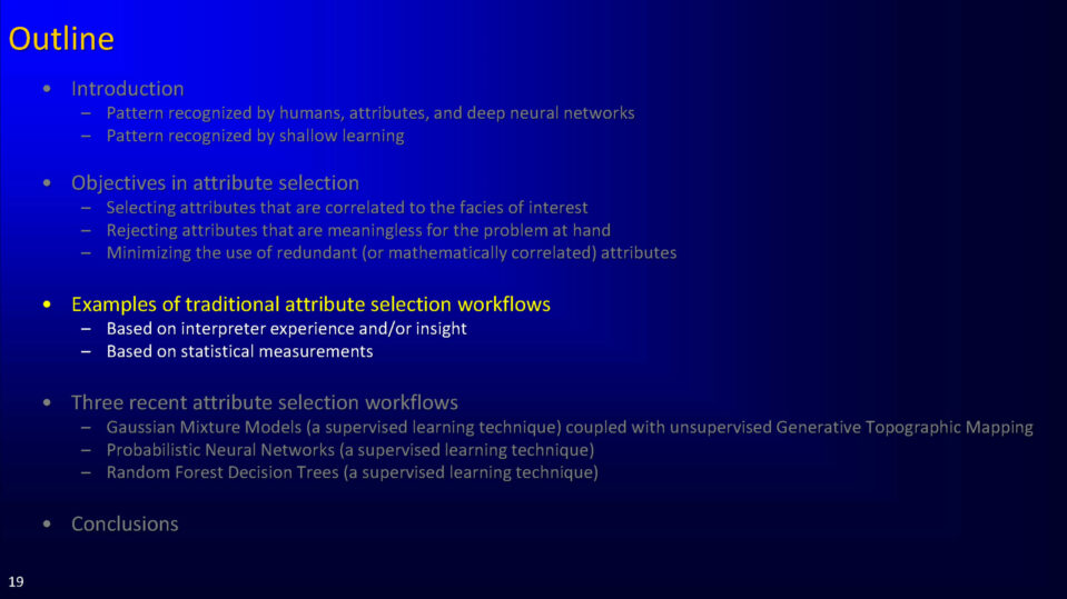 Examples of traditional attribute selection workflows