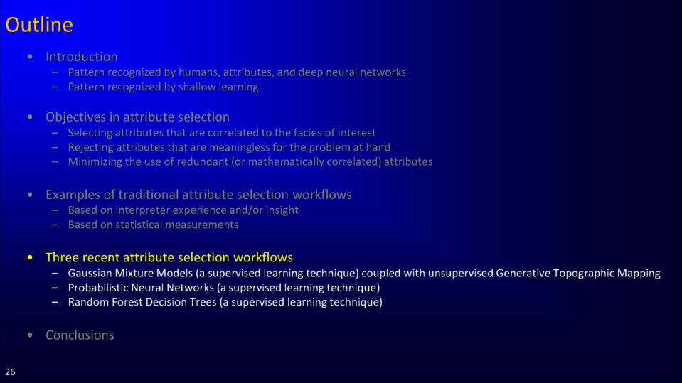 • Three recent attribute selection workflows