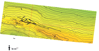 Unfaulted depth structure map